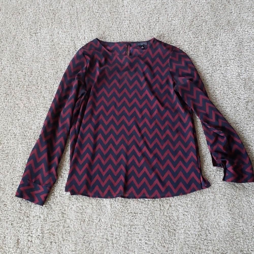 The Limited.  Navy/Marron blouse.